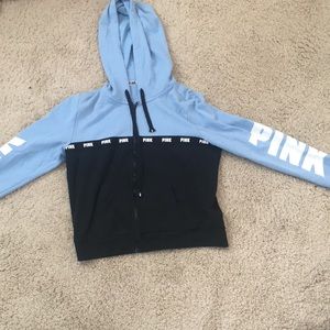 PINK Blue and Black Sweatshirt